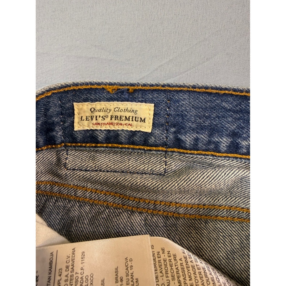 Levis Premium 501 Original Cut Off Denim Shorts Blue High Waisted W27 32317-0105 - Picture 9 of 14